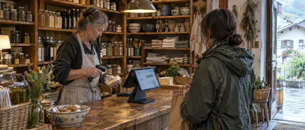 Beratung mit dem Tablet in einem Geschäft