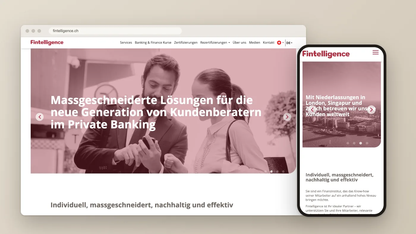Startseite der Website von Fintelligence AG, Screenshot vom 13.10.2026