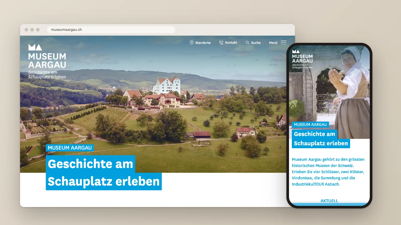 Startseite der Website von Museum Aargau, Screenshot vom 13.10.2026